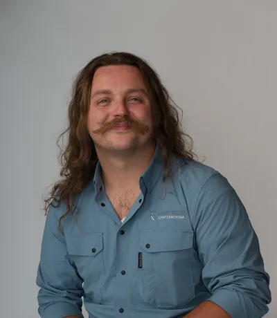 Donavon, in a blue work shirt