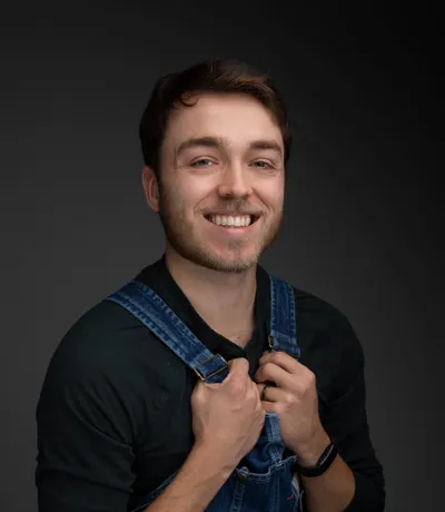 Jonathan, in overalls